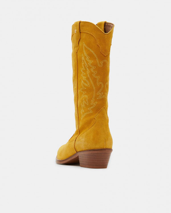 BOTA COWBOY TACON BAJO SERRAJE MOSTAZA Tallas 37 Colores Amarillo