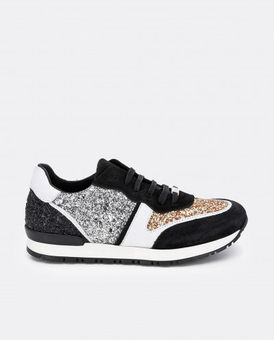 GOLD/SILVER GLITTER SNEAKERS