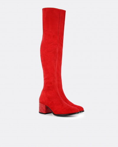 RED SUEDE STRECH MUSKETEER...