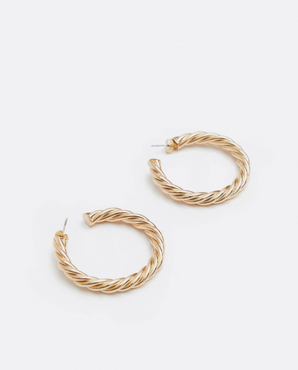 Gold braided clearance hoop earrings