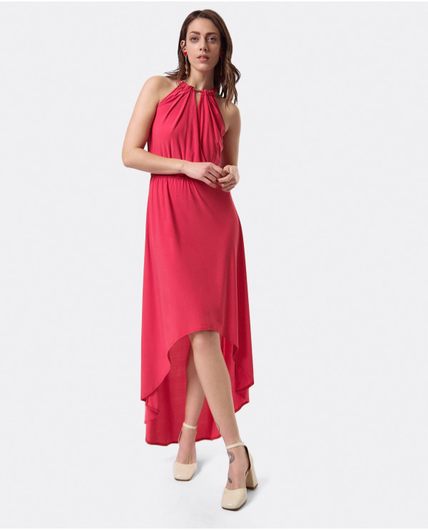 Coral deals asymmetrical dress