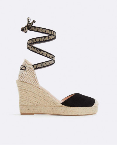 JUTE WEDGE WITH BLACK SUEDE...