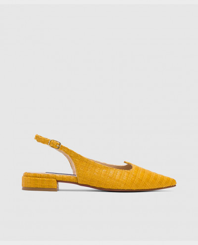 CAÑOS RAFFIA MUSTARD FLAT...