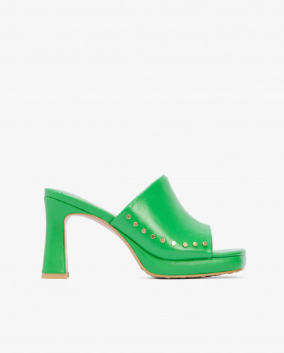 GREEN NAPPA LEATHER STUDDED...
