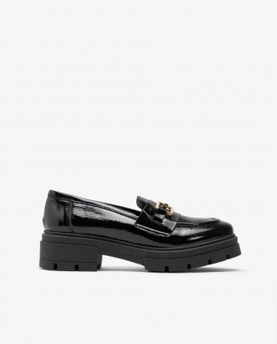 BLACK PATENT LEATHER LOAFERS