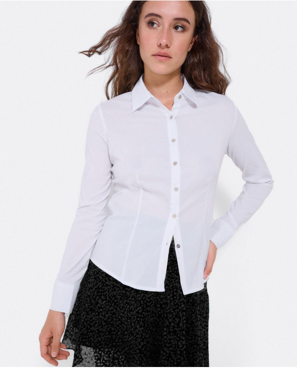 Camisa popelin blanca hot sale