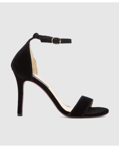 ALMERIA BLACK VELVET SANDAL