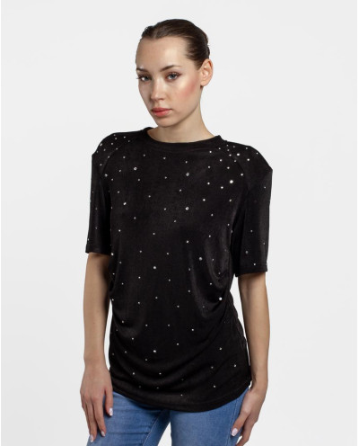 CAMISETA STRASS PUNTO NEGRO