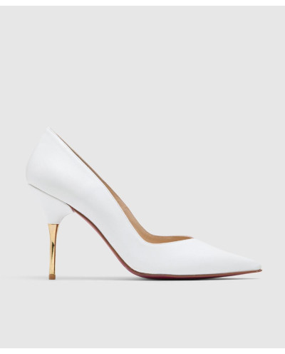 WHITE VERA LEATHER PUMPS