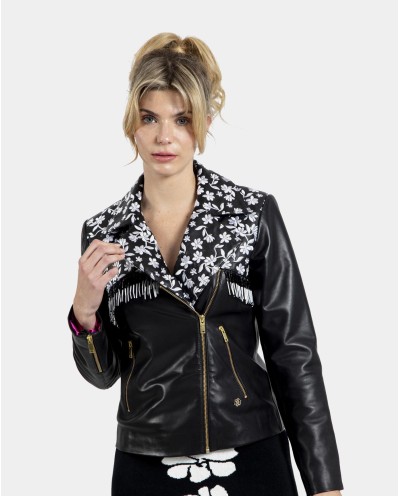 CHAQUETA BIKER BORDADA PIEL...