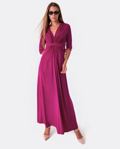 BURGUNDY KNIT MAXI DRESS