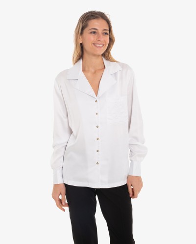 CAMISA BLANCA SATINADA CON...