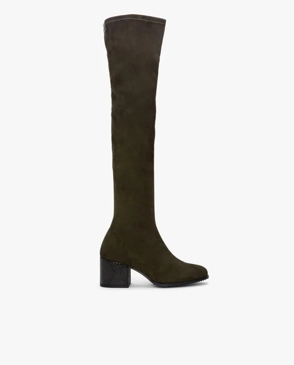 BOTA MOSQUETERA VERDE DE ULTRASUEDE...