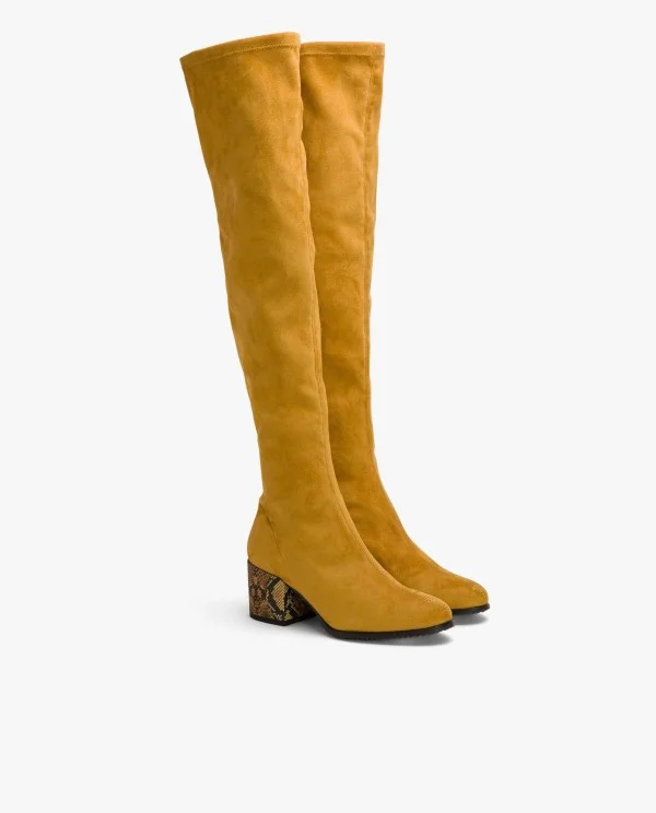 ULTRA-SWEET YELLOW ELASTIC MUSKETEER BOOT Sizes 36 Colors AMARILLO