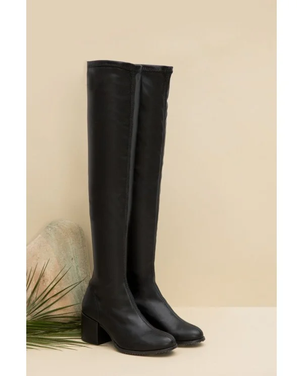 BOTA MOSQUETERA NEGRA DE NAPA...