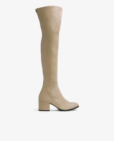 BEIGE ELASTIC BOOT WITH...