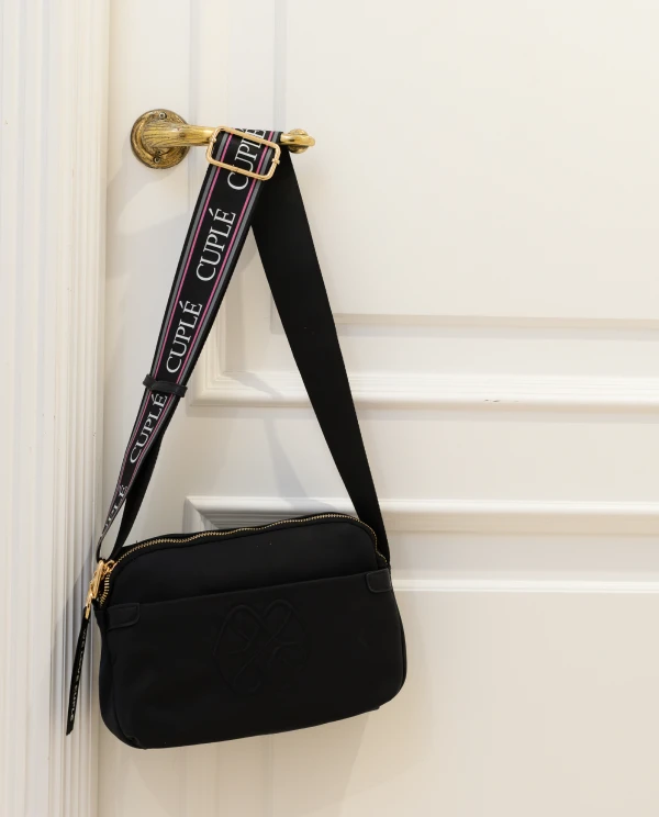 BANDOLERA BÁSICA DE NYLON NEGRO CON...