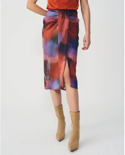 SILK MIDI SKIRT WITH BOW... 2