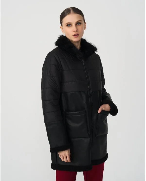 PARKA POLIPIEL NYLON NEGRO