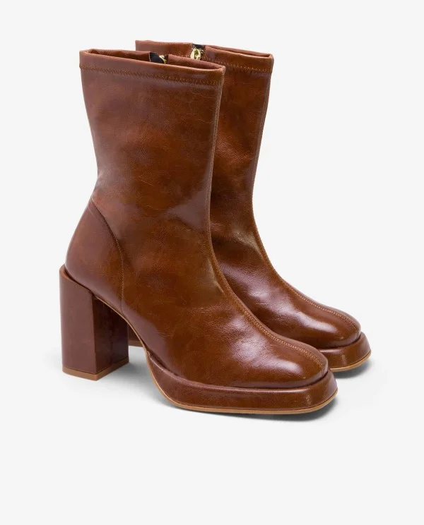 BOTIN PLATAFORMA TECNOPIEL MARRON