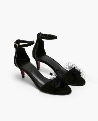 BLACK ULTRASUEDE T/M SHOVEL...