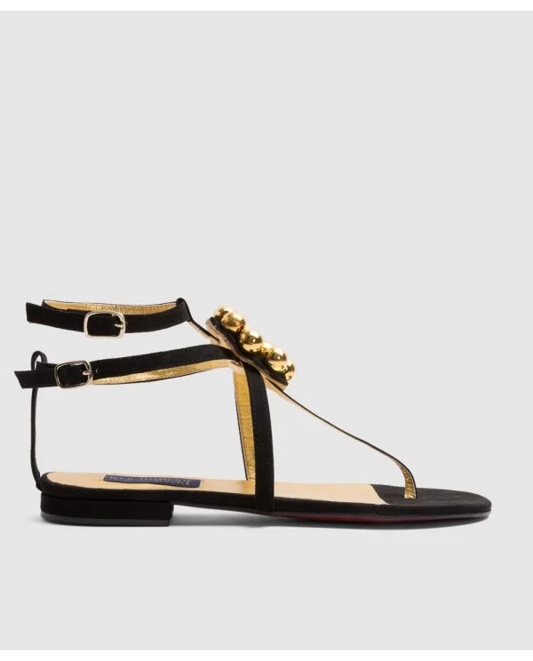 SANDALIA TARIFA ULTRASUEDE NEGRO