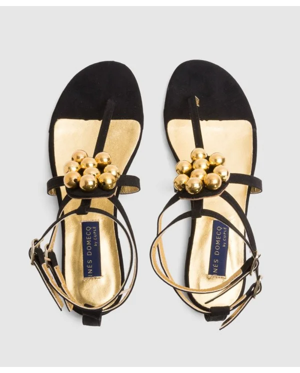 SANDALIA TARIFA ULTRASUEDE NEGRO