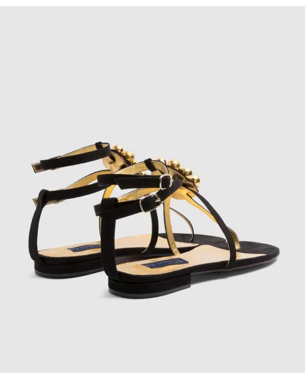 SANDALIA TARIFA ULTRASUEDE NEGRO