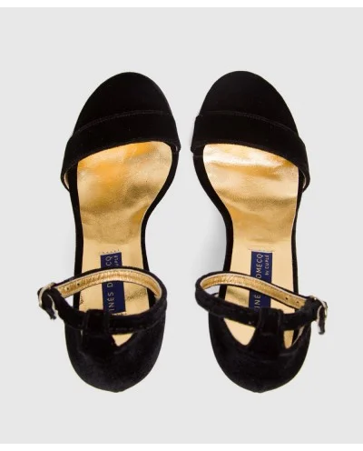 ALMERIA BLACK VELVET SANDAL 2