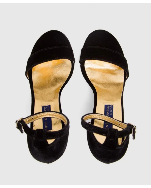 SANDALIA ALMERIA TERCIOPELO NEGRO