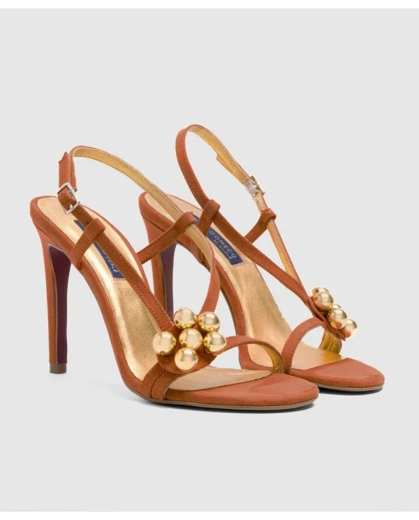 SANDALIA DURCAL ALTA ULTRASUEDE NARANJA