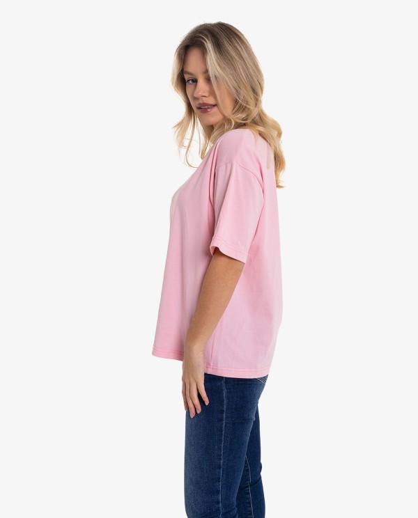 CAMISETA ROSA OVERSIZE CUPLÉ LOVE