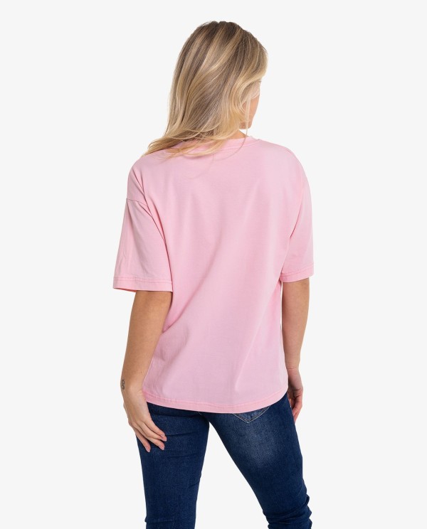 CAMISETA ROSA OVERSIZE CUPLÉ LOVE