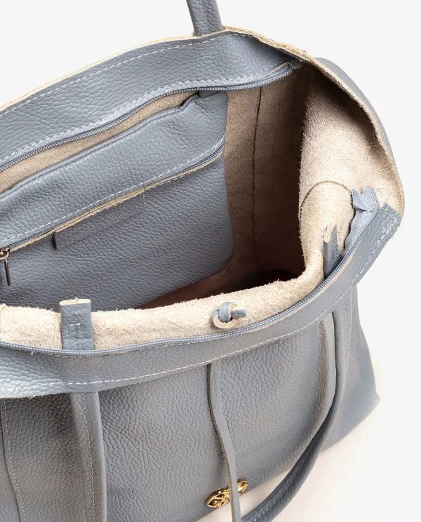 SHOPPER VERTICAL PIEL AZUL