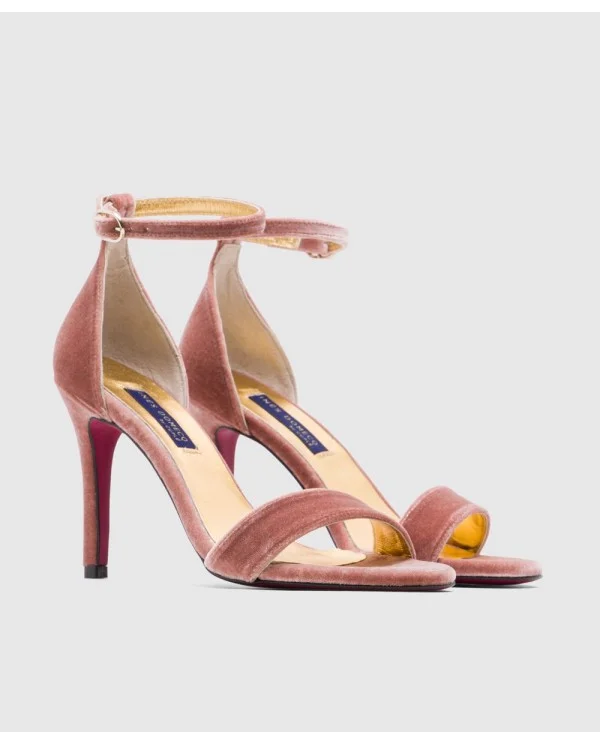 SANDALIA ALMERIA TERCIOPELO ROSA