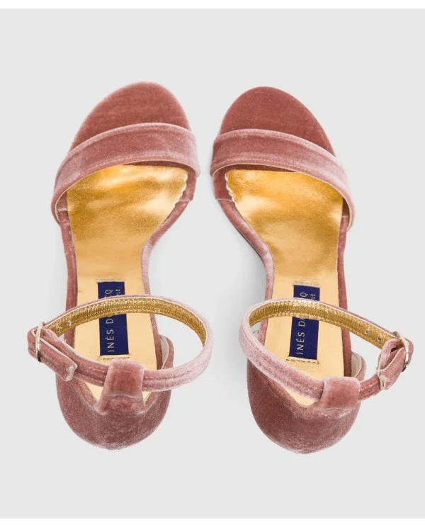 SANDALIA ALMERIA TERCIOPELO ROSA