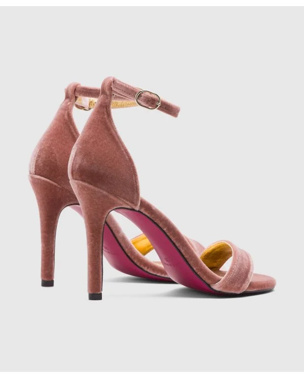 SANDALIA ALMERIA TERCIOPELO ROSA