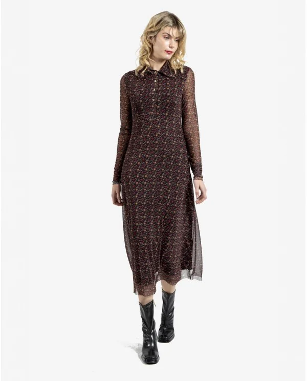 VESTIDO MIDI DE TUL ESTAMPADO FLORAL...