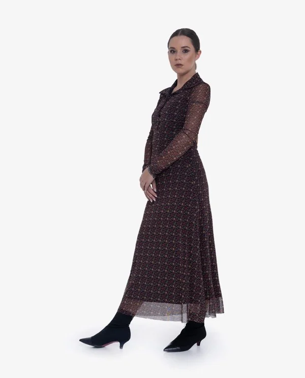 VESTIDO MIDI DE TUL ESTAMPADO FLORAL...