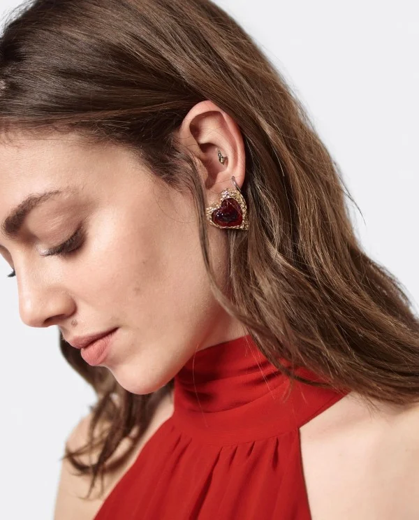 VESTIDO ESCOTE HALTER GASA ROJO