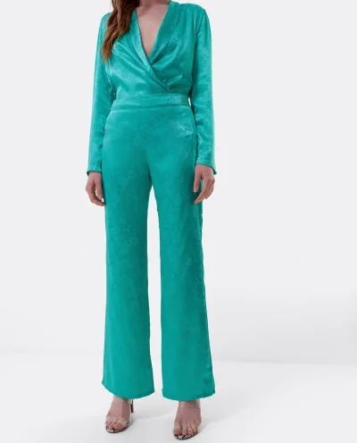 PANTALON RECTO JACQUARD AZUL