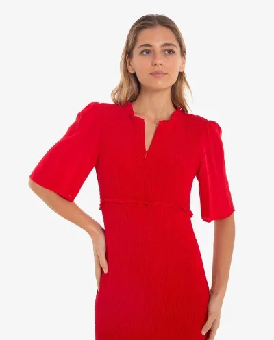 VESTIDO MIDI ROJO PANALE Y... 2