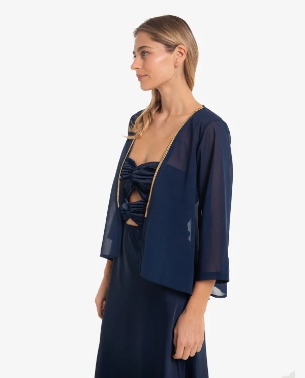 KIMONO AZUL MARINO LIGERO CON DETALLE...