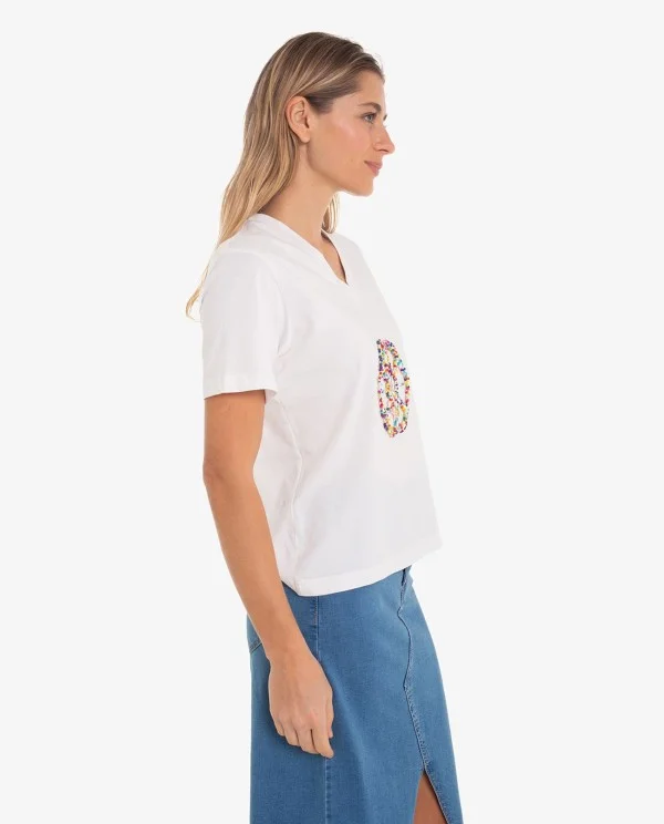 CAMISETA LOGO CUPLE ALGODON BLANCO