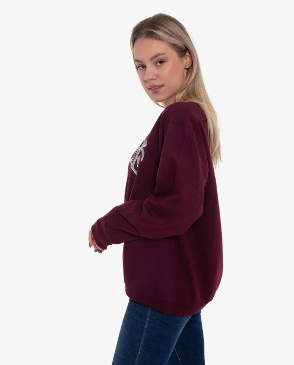 SUDADERA BURDEOS EN ALGODON CON LOGO...