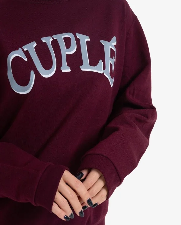 SUDADERA BURDEOS EN ALGODON CON LOGO...