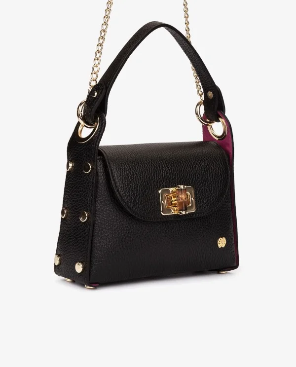 MINI BOLSO TACHAS PIEL NEGRO