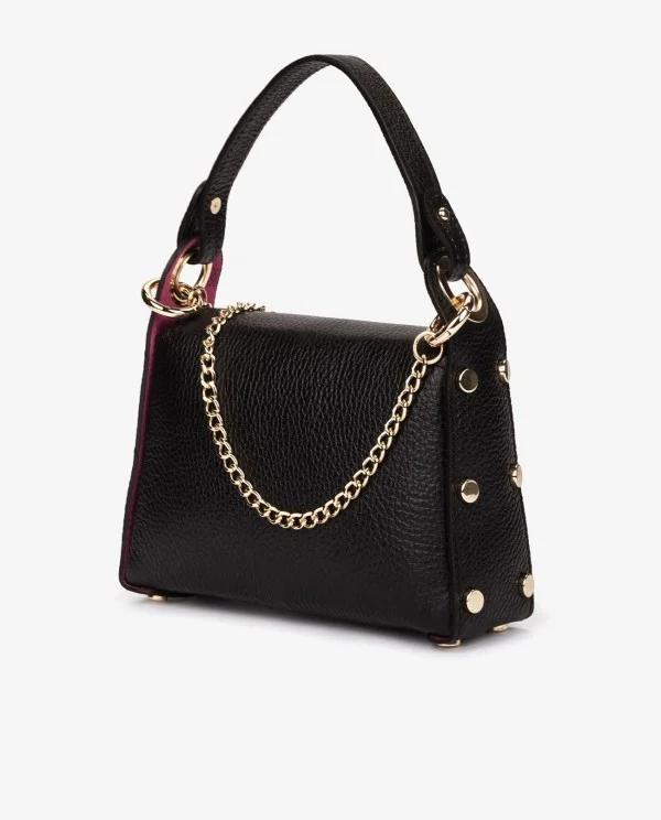 MINI BOLSO TACHAS PIEL NEGRO