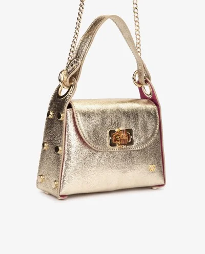 MINI BOLSO TACHAS PIEL ORO 2
