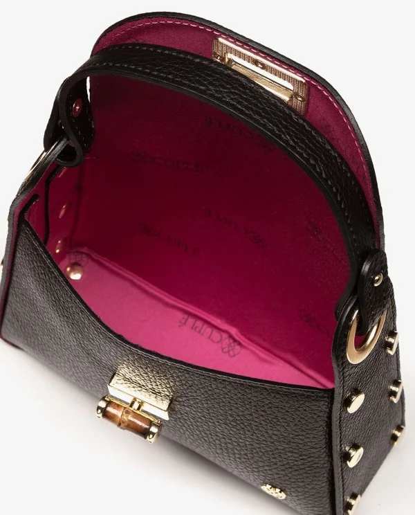 MINI BOLSO TACHAS PIEL NEGRO